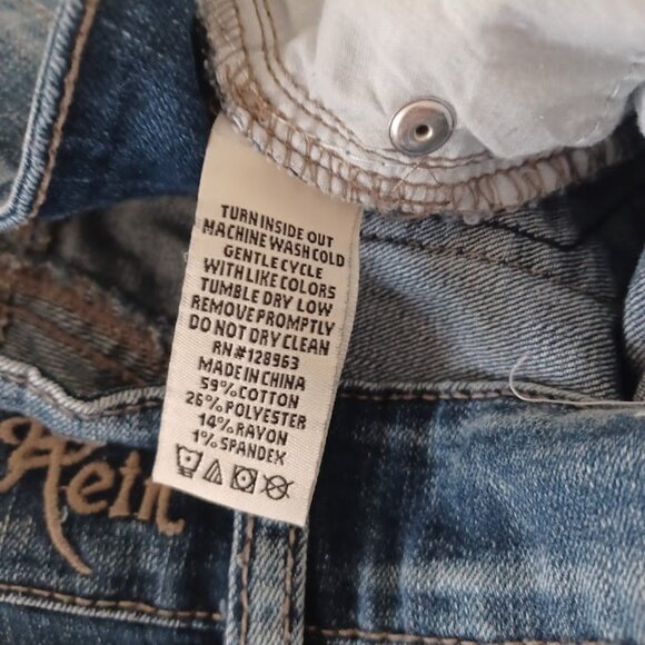 Indigo Rein Women’s Sz 9 Distressed Skinny Jeans Medium Wash Button Fly Stretch - Picture 4 of 6